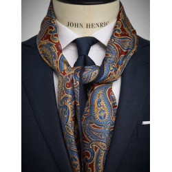 John Henric scarf Burgundy silk&wool A01112